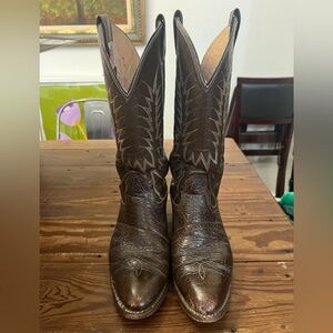 Nocona Brown Leather Cowboy Boots